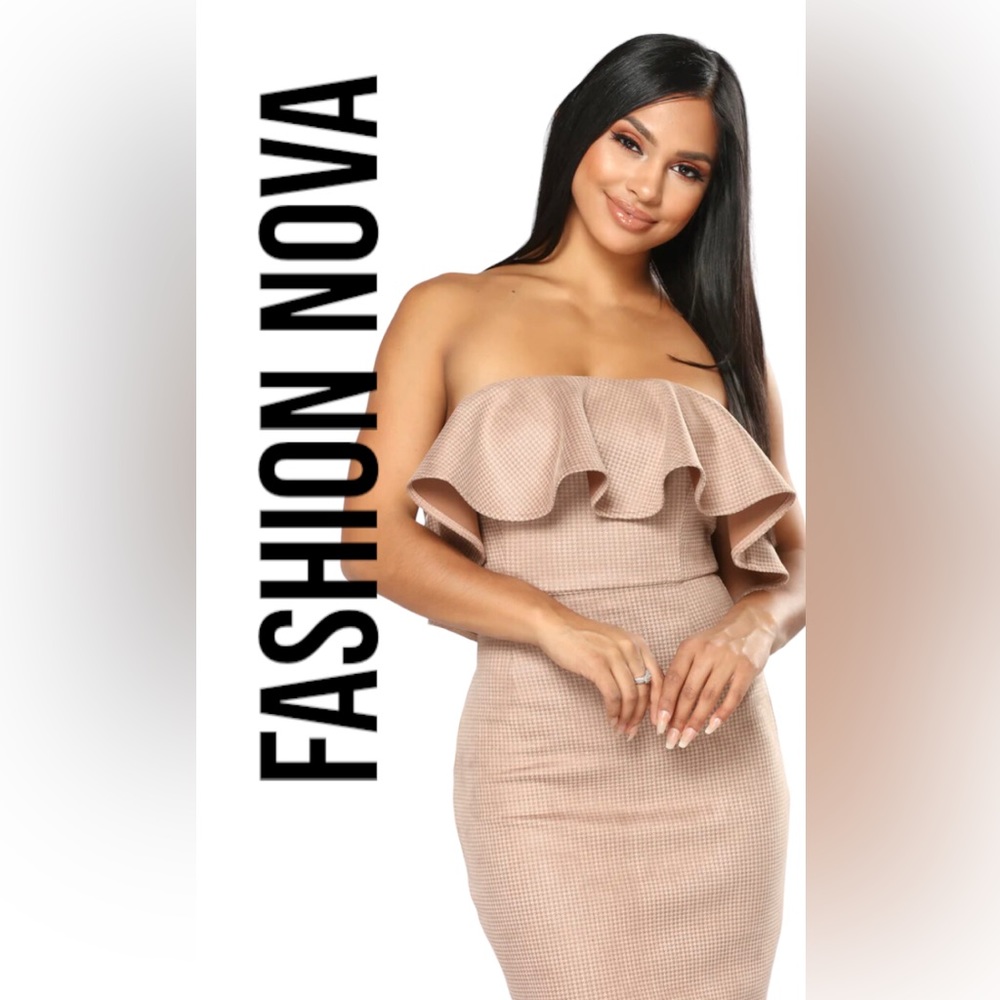 NWT-Sz M Fashion Nova Money and Power Houndstooth Dress